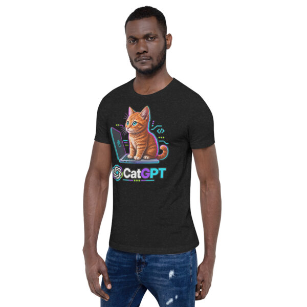 unisex-staple-t-shirt-black-heather-left-front-6abee7f14982f.jpg CatGPT Unisex Tee