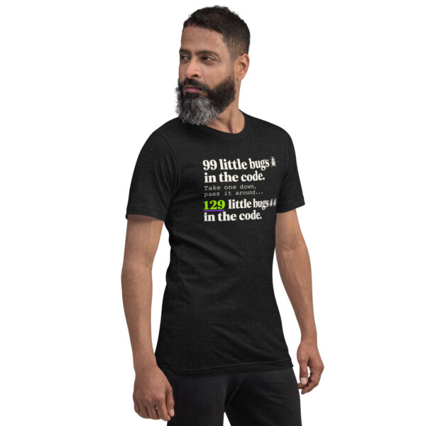 unisex-staple-t-shirt-black-heather-right-front-6abee6bd7dd0b.jpg 99 Little Bugs Unisex Tee