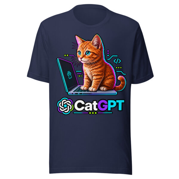 unisex-staple-t-shirt-navy-front-6abee7f14a1ea.jpg CatGPT Unisex Tee