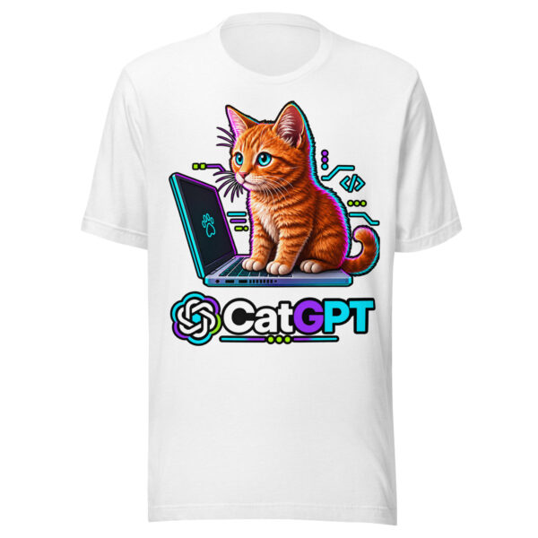 unisex-staple-t-shirt-solid-white-blend-front-6abee7f14a231.jpg CatGPT Unisex Tee