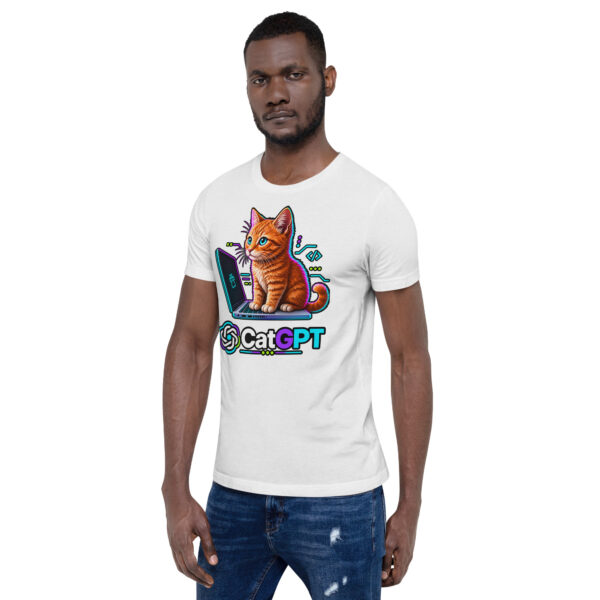unisex-staple-t-shirt-solid-white-blend-left-front-6abee7f149d5a.jpg CatGPT Unisex Tee
